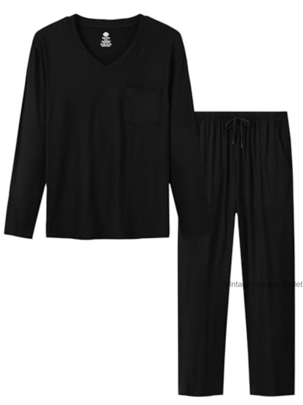 Men's Pajama Set Long Sleeve Shirt and Pants with Pockets Soft Lounge Set